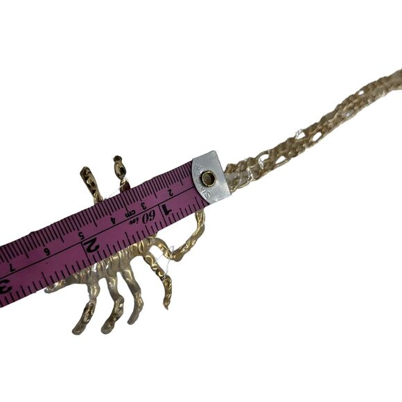 Scorpion Necklace Gold Tone 30” Chain Large Pendant Hip Hop Bling Pirate Funky - Picture 4 of 14